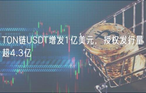 TON链USDT增发1亿美元，授权发行量超4.3亿