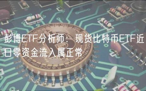 彭博ETF分析师：现货比特币ETF近日零资金流入属正常