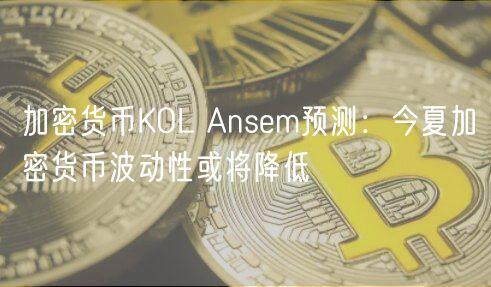 加密货币KOL Ansem预测：今夏加密货币波动性或将降低